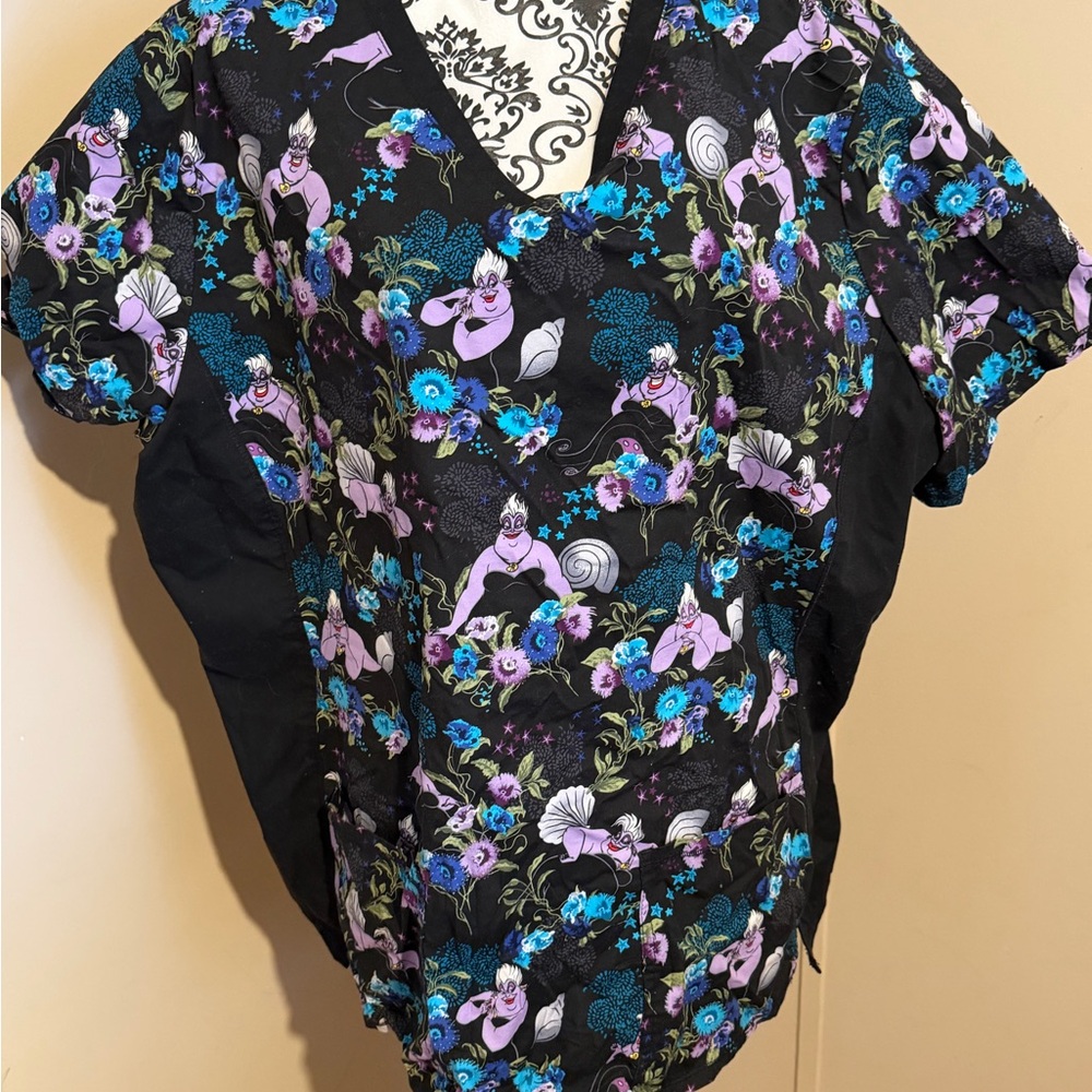 Disney Black and Purple Ursula Floral Blouse